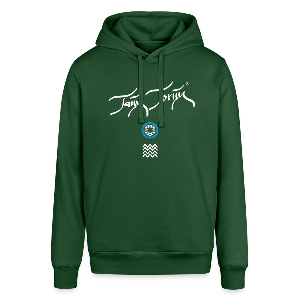 04.03.26 Taijn Toriijn "Surfing North Shore" - Unisex Bio-Hoodie - dunkle Farben - Flaschengrün