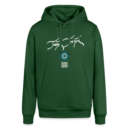 04.03.26 Taijn Toriijn "Surfing North Shore" - Unisex Bio-Hoodie - dunkle Farben - Flaschengrün