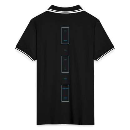 Männer Tipped Poloshirt V2 - Schwarz/Weiß