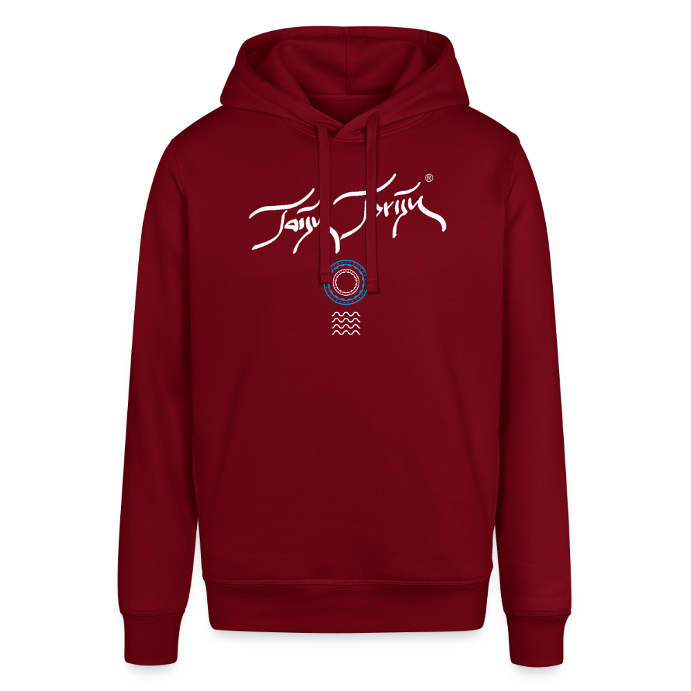 19.02.26 Taijn Toriijn "Surfing O´ahu" - Unisex Bio-Hoodie - Dunkle Farben - Burgunderrot