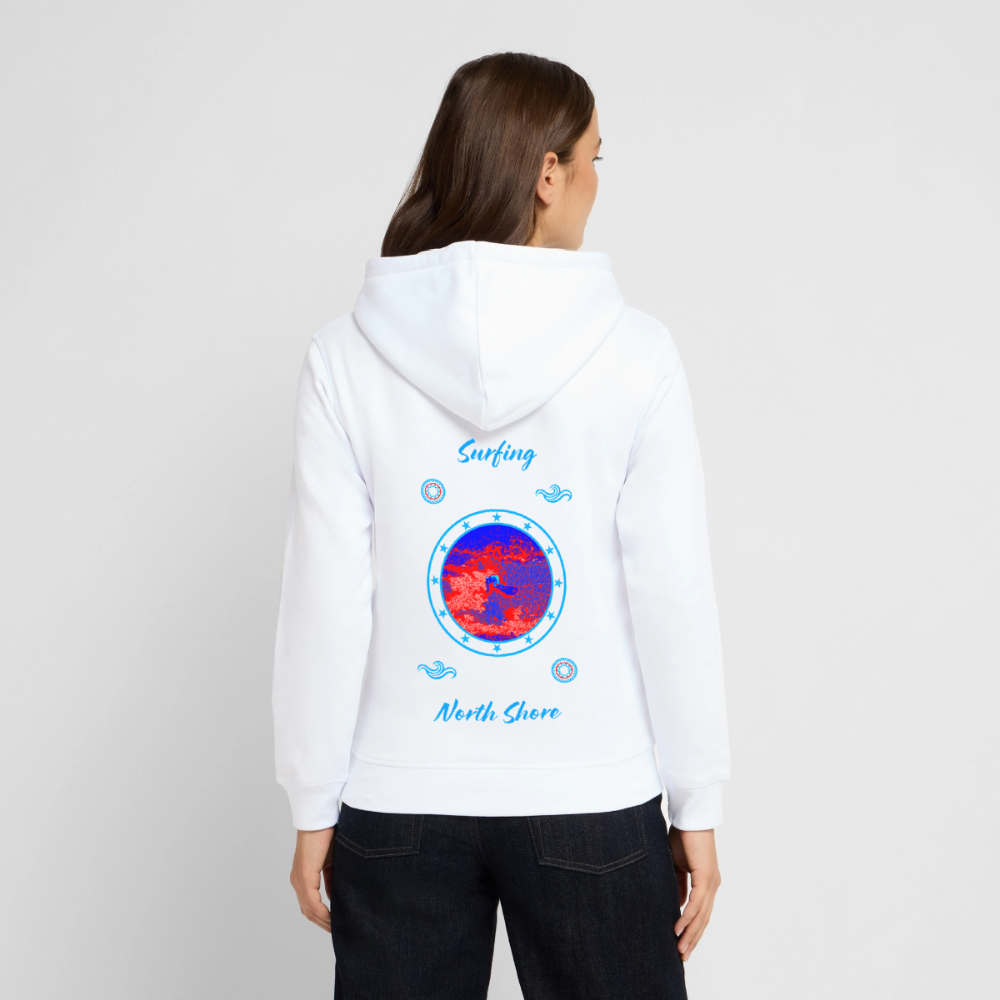 04.03.26 Taijn Toriijn "Surfing North Shore" - StanleyStella-Unisex Bio-Hoodie - Weiß - Weiß