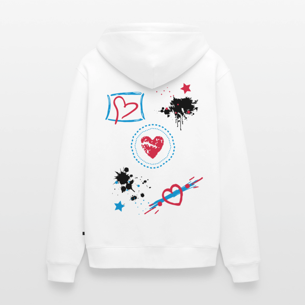 18.03.26 Taijn Torijn - "Stars & Love 2"  - Unisex Premium Bio Zip - Weiß & Grau - Weiß