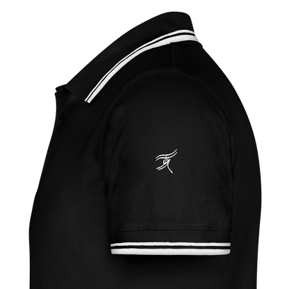 Männer Tipped Poloshirt V2 - Schwarz/Weiß