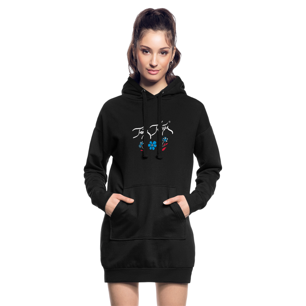 11.09.24 - II TaijnTorijn -"Memories that last." - Damen Hoodie Kleid - Schwarz - Schwarz