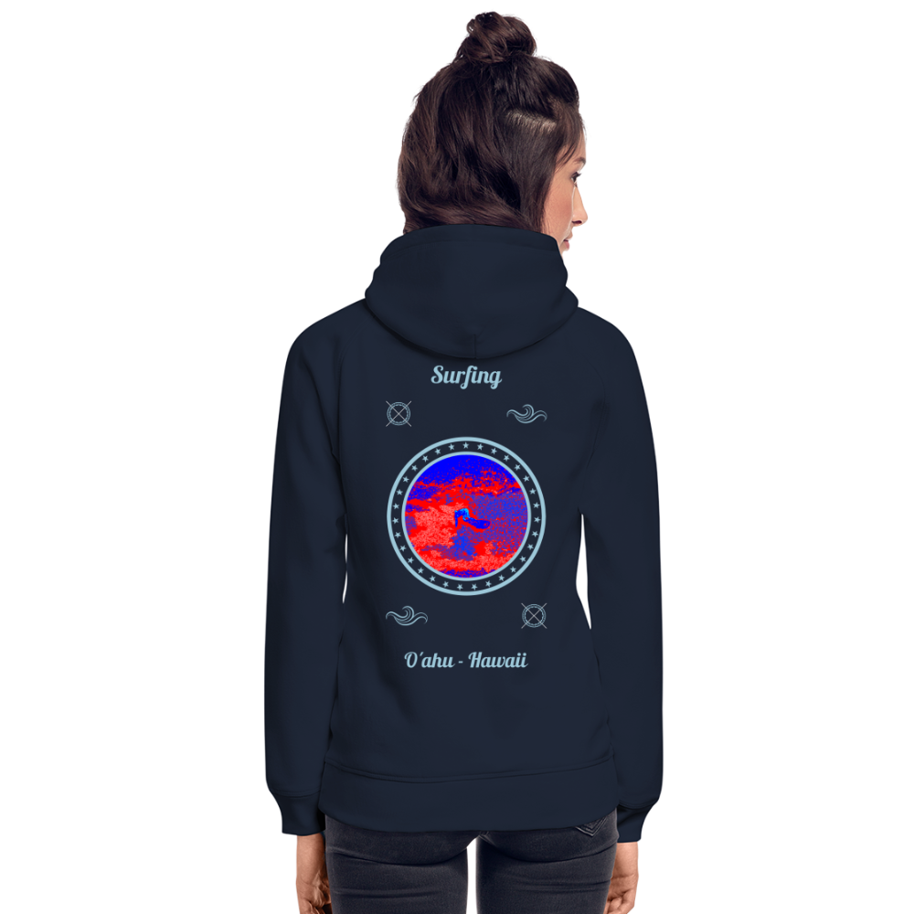 NEUNEU 24.09.24 Taijn Toriijn "Surfing O´ahu" - Unisex Bio-Hoodie - Dunkle Farben - Navy