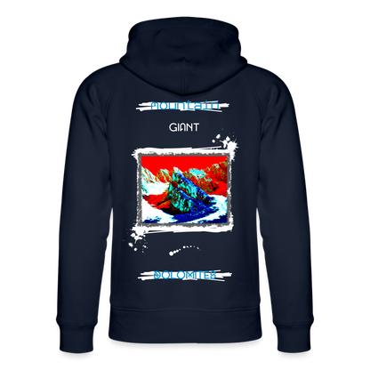 11.09.24 Taijn Toriijn "Mountain Giant Dolomites" - Bio-Hoodie - Dunkle Farben - Navy