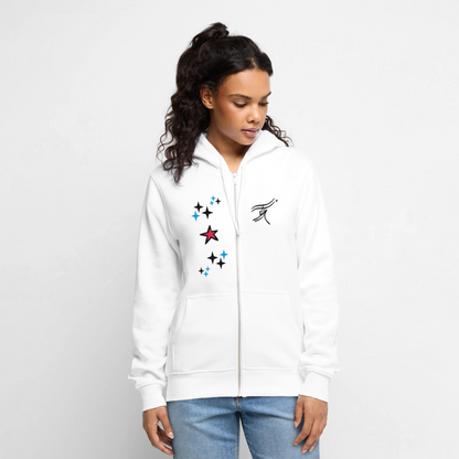 18.03.26 Taijn Torijn - "Stars & Love 2"  - Unisex Premium Bio Zip - Weiß & Grau - Weiß
