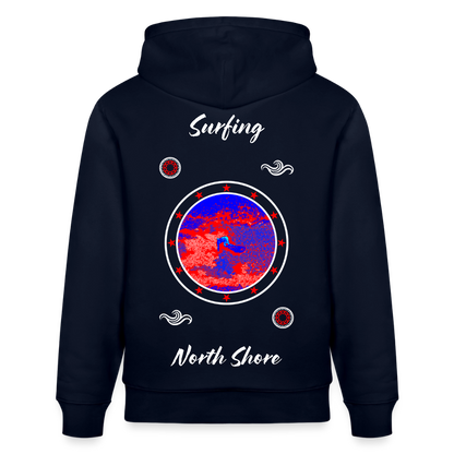 20.03.26 Taijn Toriijn "Surfing North Shore" - StanleyStella-Unisex Bio-Hoodie 2 - Dunkle Farben 2 - Navy