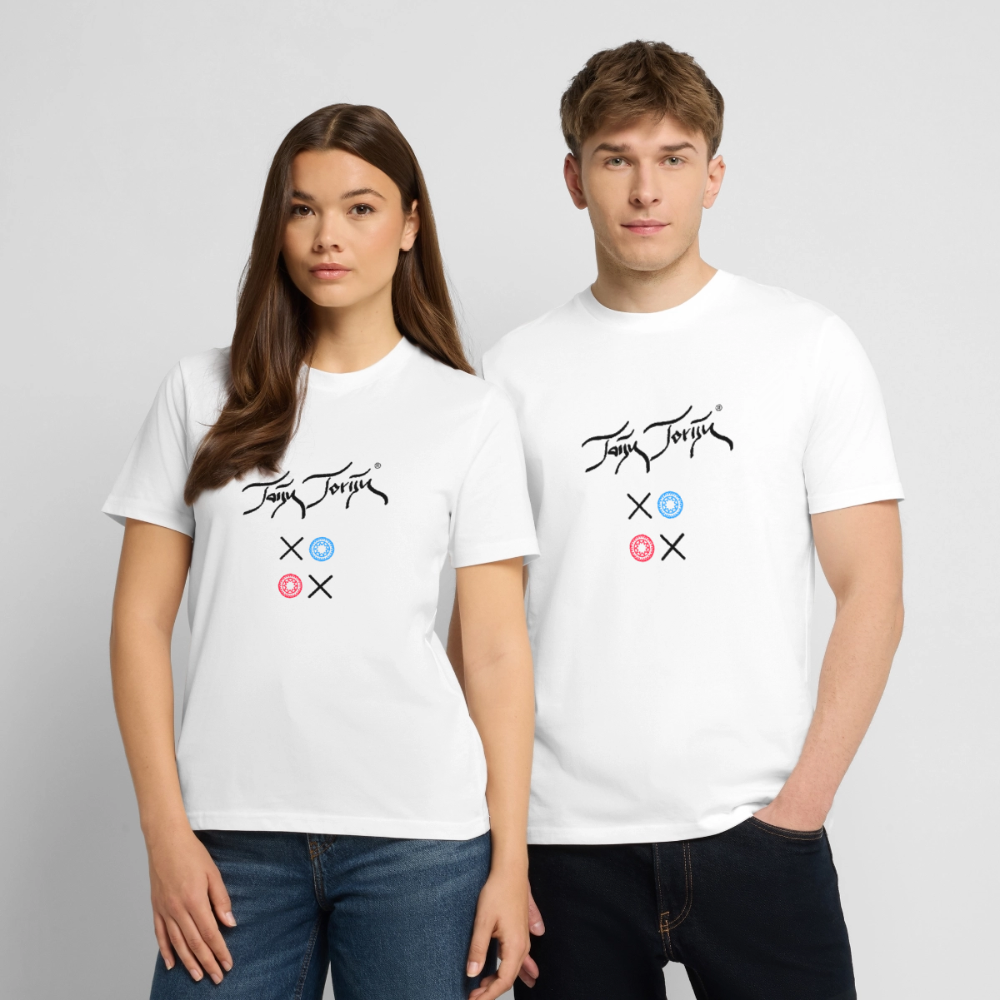 20.03.26 Taijn Torijn "Kisses & Hugs" - Stanley/Stella Unisex Bio-T-Shirt - Helle Farben - Weiß