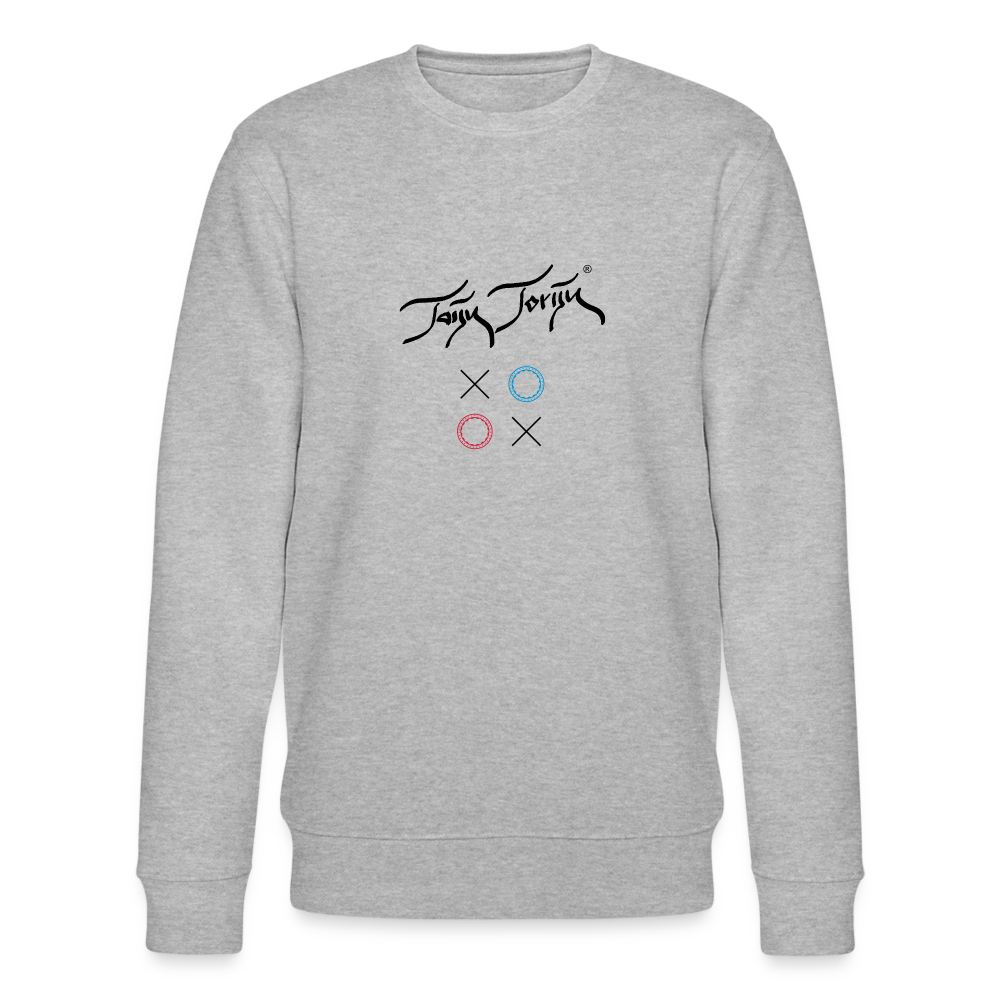 17.10.24 Taijn Toriijn "Circles & X" - Männer Bio-Sweatshirt - Helle Farben - Grau meliert