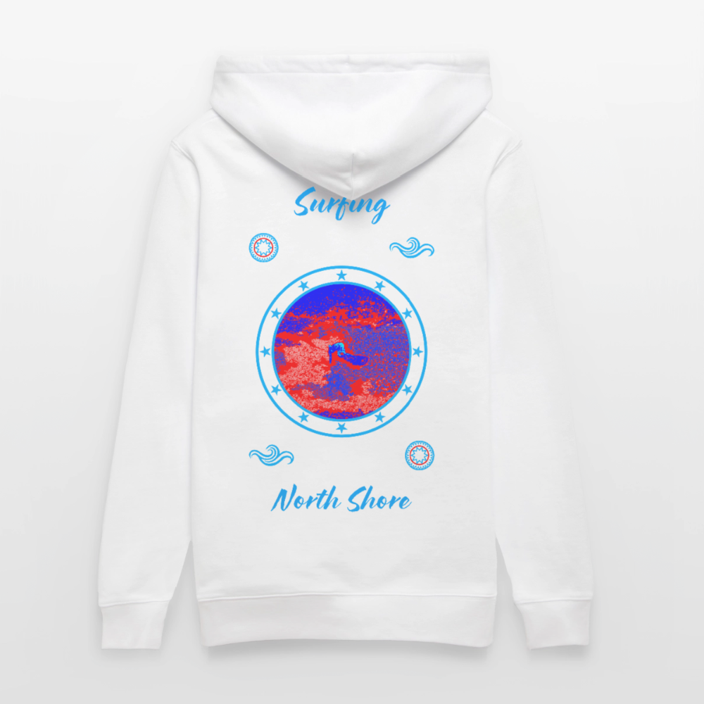 20.03.26 Taijn Toriijn "Surfing North Shore" - StanleyStella-Unisex Bio-Hoodie 2 - Weiß - Weiß