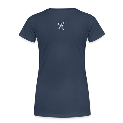 11.09.24 V5 TaijnTorijn - Taijn Torijn Signature" - Damen Bio T-Shirt - Dunkle Farben - Navy