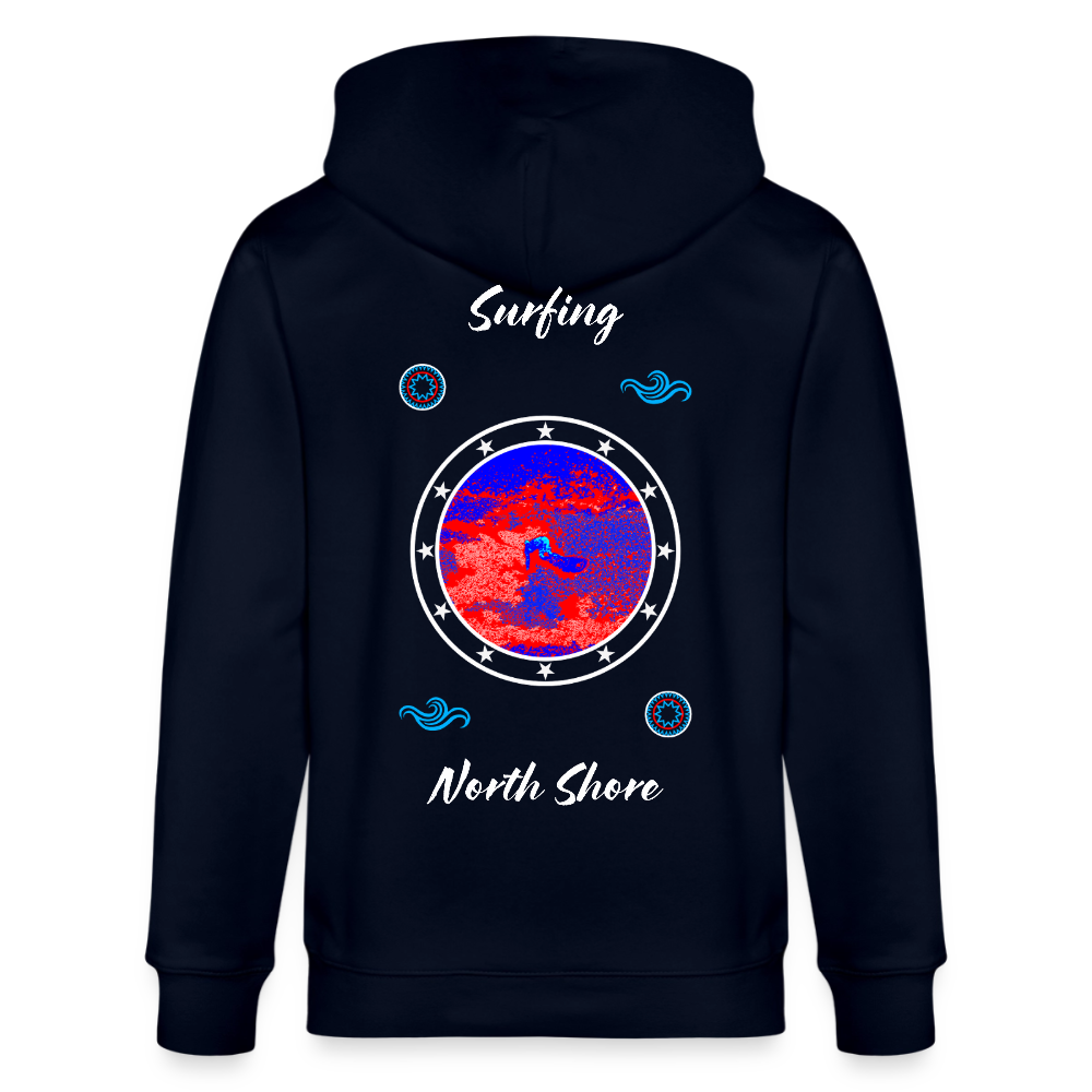 04.03.26 Taijn Toriijn "Surfing North Shore" - StellaStanley-Unisex Bio-ZIP-Hoodie - dunkle Farben - Navy