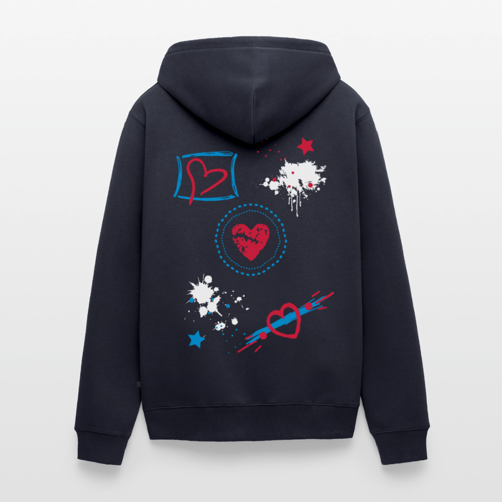 18.03.26 Taijn Torijn - "Stars & Love 2"  - Unisex Premium Bio Zip-Hoodie - Dunkle Farben - Navy