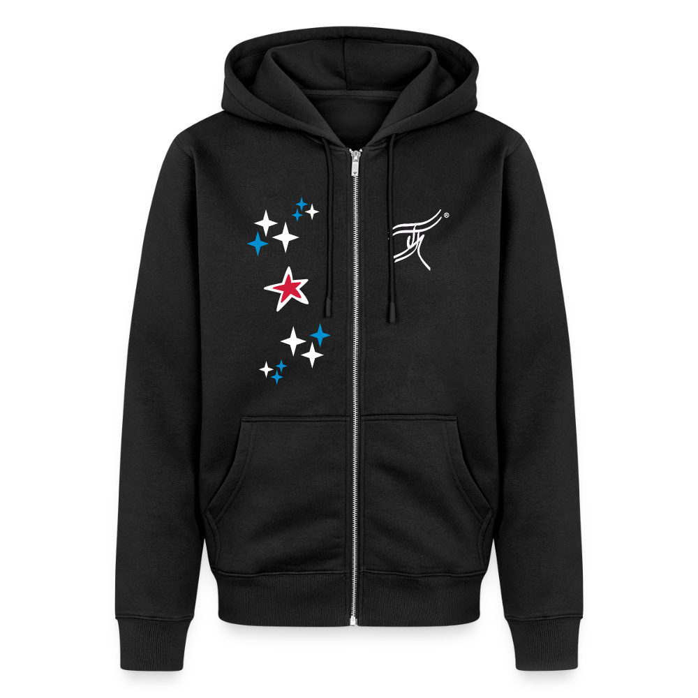 18.03.26 Taijn Torijn - "Stars & Love 2"  - Unisex Premium Bio Zip-Hoodie - Dunkle Farben - Schwarz