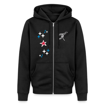 18.03.26 Taijn Torijn - "Stars & Love 2"  - Unisex Premium Bio Zip-Hoodie - Dunkle Farben - Schwarz