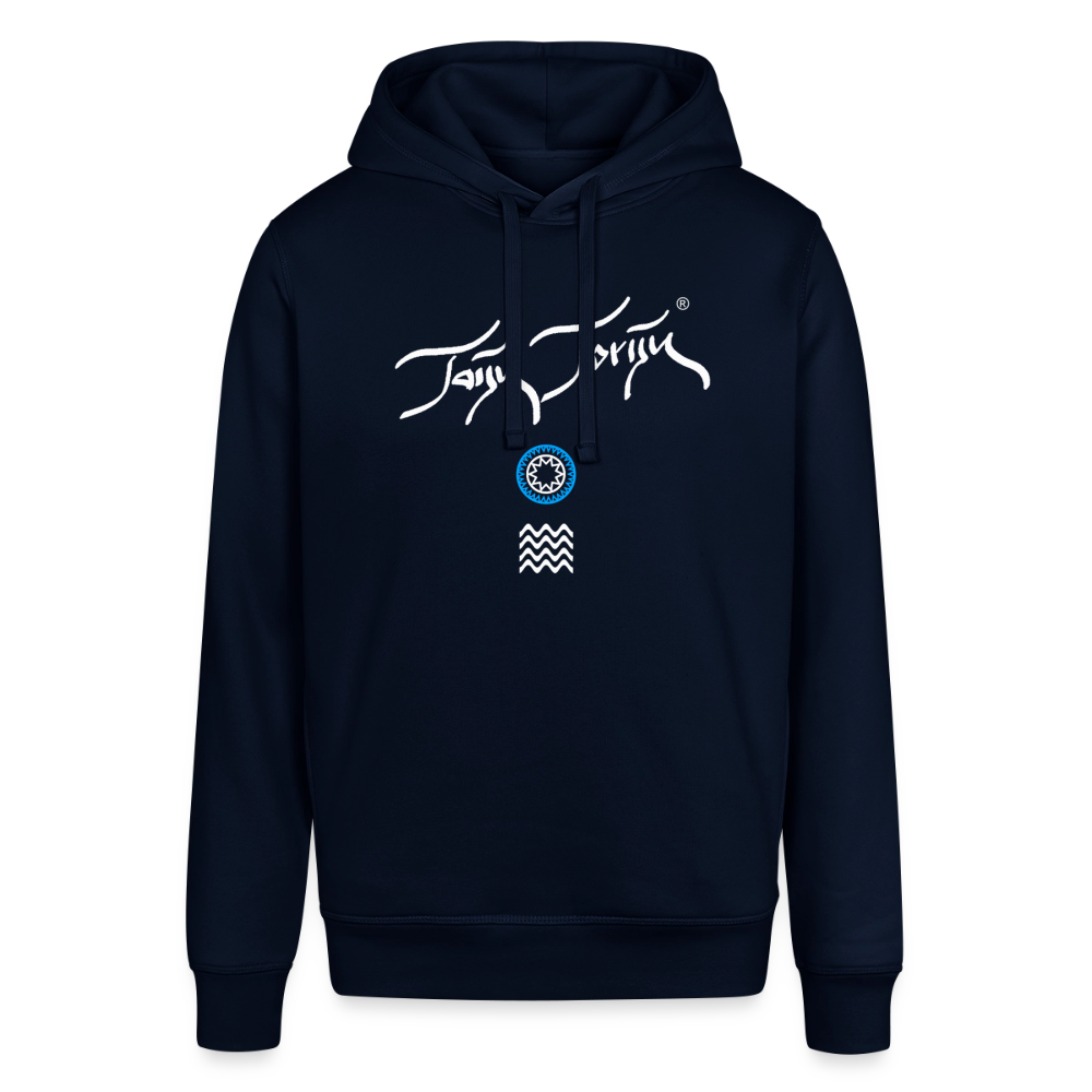 04.03.26 Taijn Toriijn "Surfing North Shore" - Unisex Bio-Hoodie - dunkle Farben - Navy