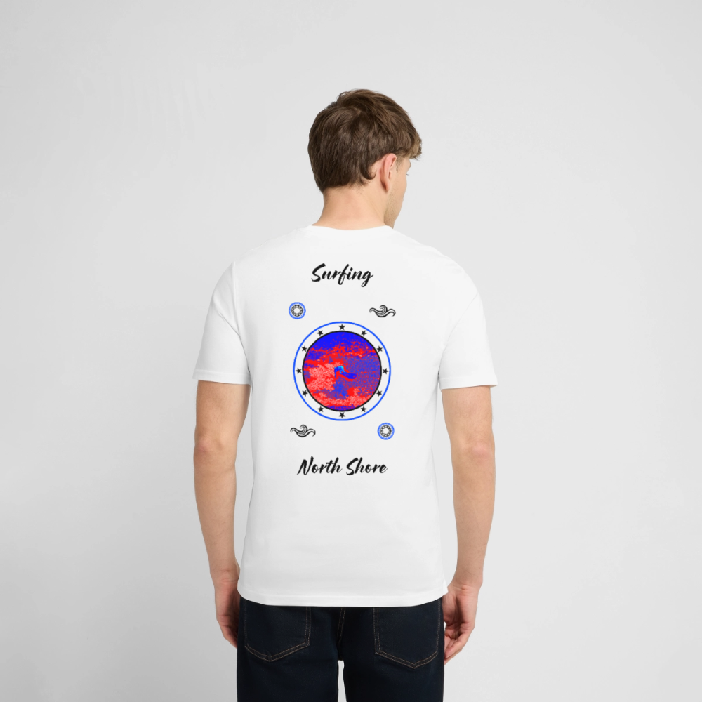 20.03.26 Taijn Toriijn "Surfing North Shore" - StanleyStella-Unisex Bio-T-Shirt - Helle Farben - Weiß