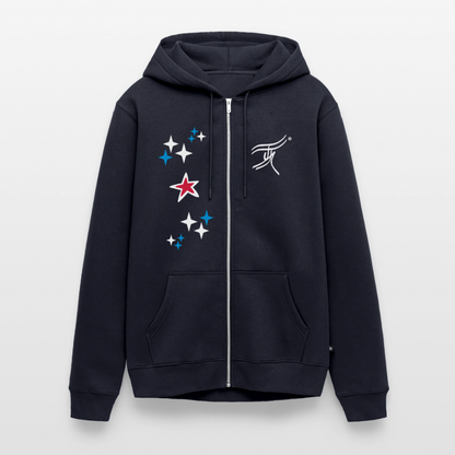 18.03.26 Taijn Torijn - "Stars & Love 2"  - Unisex Premium Bio Zip-Hoodie - Dunkle Farben - Navy