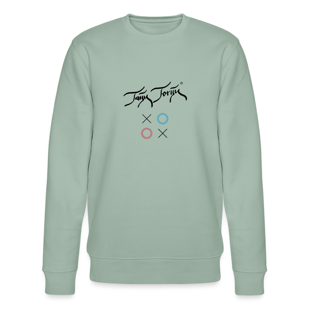 17.10.24 Taijn Toriijn "Circles & X" - Männer Bio-Sweatshirt - Helle Farben - Helles Graugrün