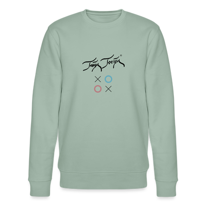 17.10.24 Taijn Toriijn "Circles & X" - Männer Bio-Sweatshirt - Helle Farben - Helles Graugrün