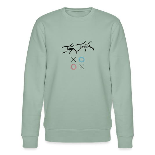 17.10.24 Taijn Toriijn "Circles & X" - Männer Bio-Sweatshirt - Helle Farben - Helles Graugrün