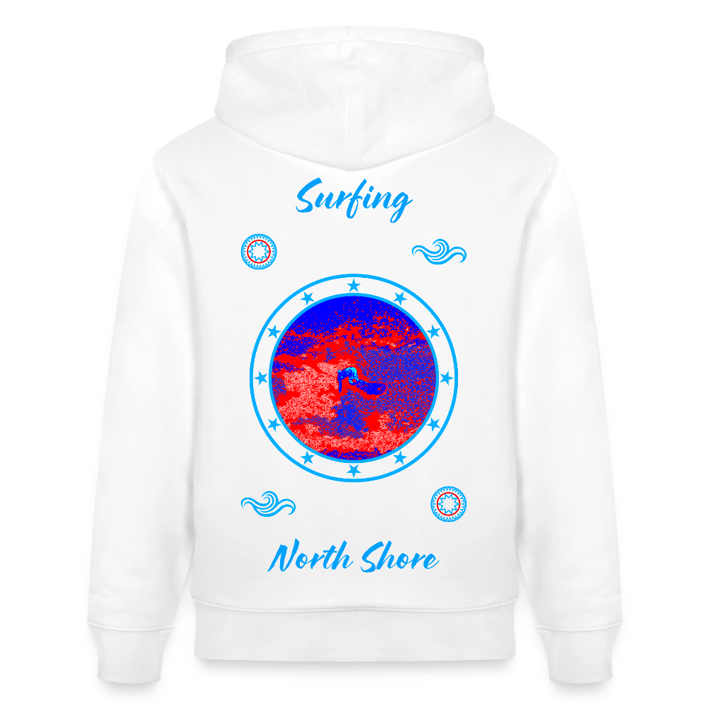 20.03.26 Taijn Toriijn "Surfing North Shore" - StanleyStella-Unisex Bio-Hoodie 2 - Weiß - Weiß