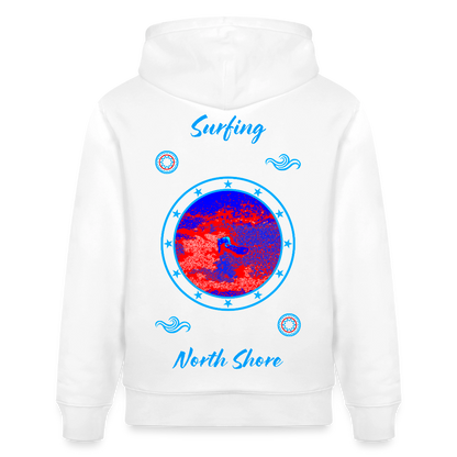 20.03.26 Taijn Toriijn "Surfing North Shore" - StanleyStella-Unisex Bio-Hoodie 2 - Weiß - Weiß