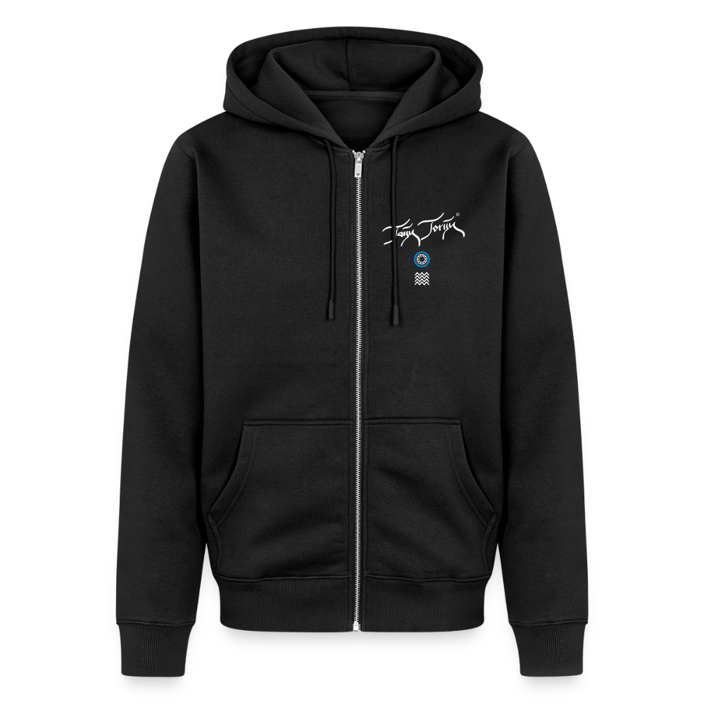 18.03.26 Taijn Toriijn "Surfing North Shore" - Unisex Bio-ZIP-Hoodie - dunkle Farben - Schwarz
