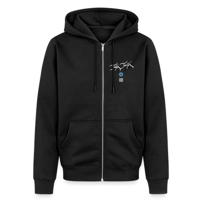 18.03.26 Taijn Toriijn "Surfing North Shore" - Unisex Bio-ZIP-Hoodie - dunkle Farben - Schwarz