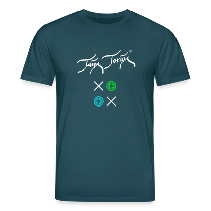 20.03.26 Taijn Torijn "Kisses & Hugs" - Stanley/Stella Unisex Bio Rundhals-T-Shirt - Dunkle Farben - Dunkles Petrol