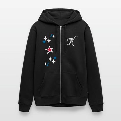 18.03.26 Taijn Torijn - "Stars & Love 2"  - Unisex Premium Bio Zip-Hoodie - Dunkle Farben - Schwarz