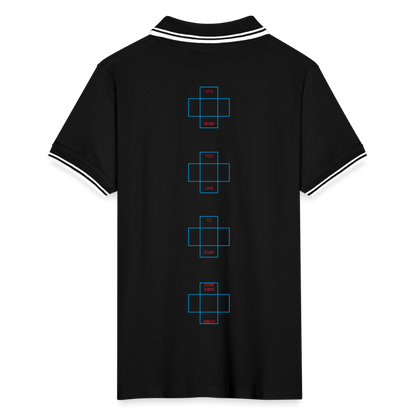 Männer Tipped Poloshirt - Schwarz/Weiß