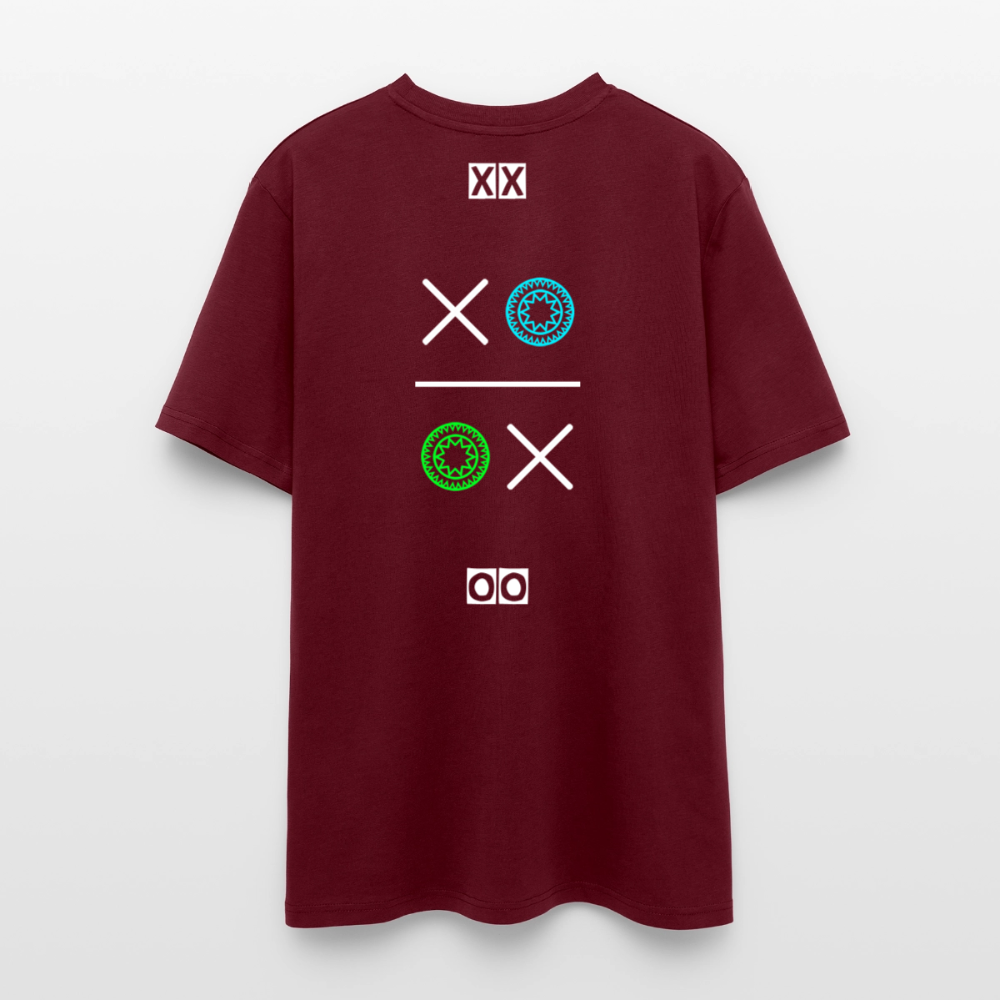 20.03.26 Taijn Torijn "Kisses & Hugs" - Stanley/Stella Unisex Bio Rundhals-T-Shirt - Dunkle Farben - Burgunderrot