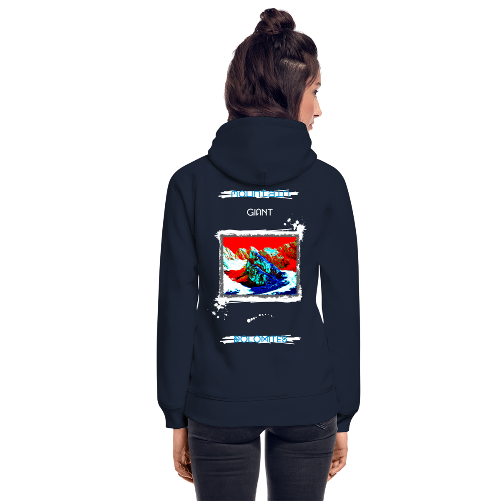 11.09.24 Taijn Toriijn "Mountain Giant Dolomites" - Bio-Hoodie - Dunkle Farben - Navy