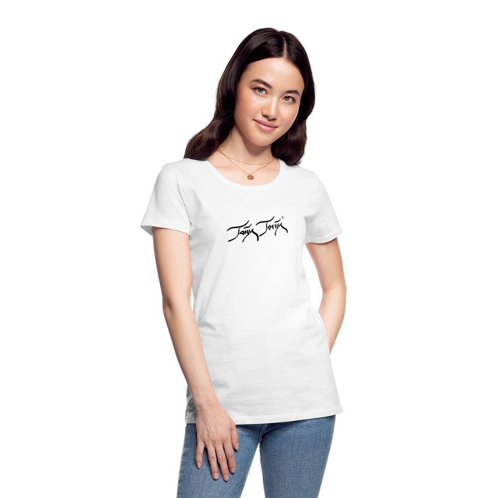 11.09.24 V5 TaijnTorijn - Taijn Torijn Signature" - Damen Bio T-Shirt - Weiß - Weiß