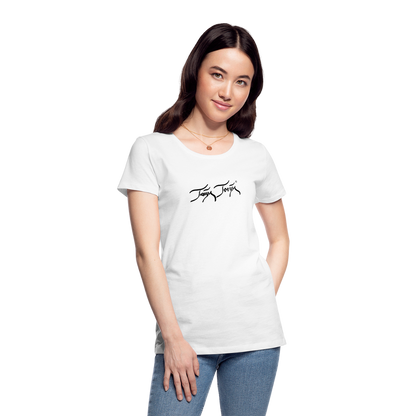 11.09.24 V5 TaijnTorijn - Taijn Torijn Signature" - Damen Bio T-Shirt - Weiß - Weiß