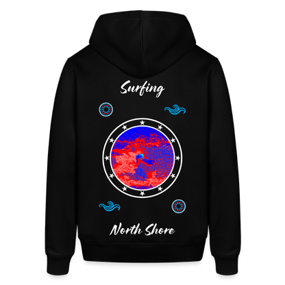 04.03.26 Taijn Toriijn "Surfing North Shore" - Unisex Bio-Hoodie - dunkle Farben - Schwarz