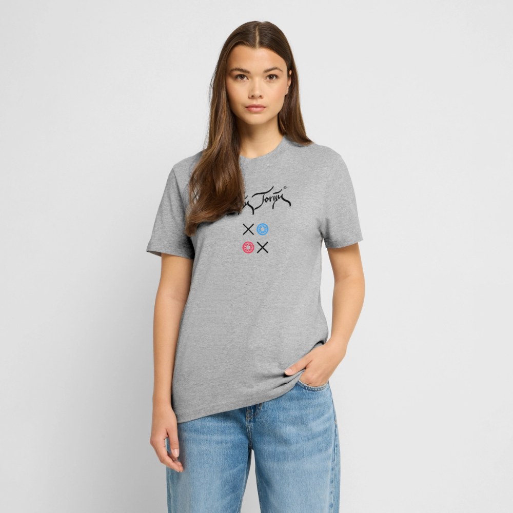 20.03.26 Taijn Torijn "Kisses & Hugs" - Stanley/Stella RELAXED FIT Unisex Bio Rundhals-T-Shirt - Helle Farben - Grau meliert
