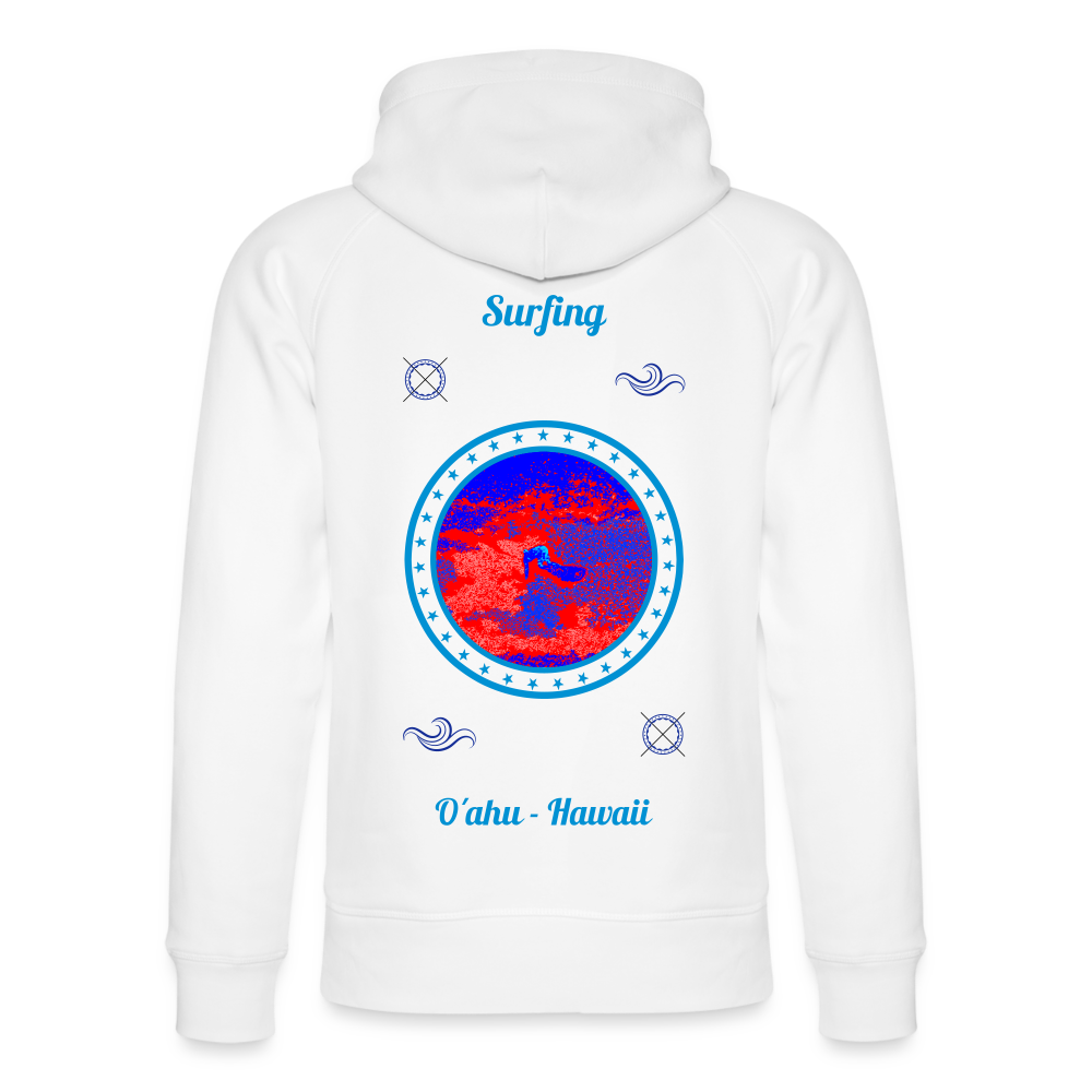 NEUNEUNEU 24.09.24 Taijn Toriijn "Surfing O´ahu" - Unisex Bio-Hoodie - Weiß - Weiß