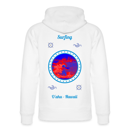 NEUNEUNEU 24.09.24 Taijn Toriijn "Surfing O´ahu" - Unisex Bio-Hoodie - Weiß - Weiß