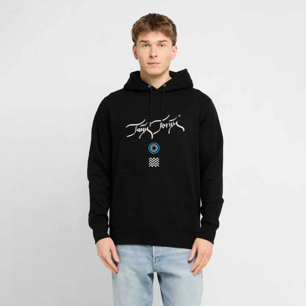 20.03.26 Taijn Toriijn "Surfing North Shore" - StanleyStella-Unisex Bio-Hoodie 2 - Schwarz & Navy - Schwarz