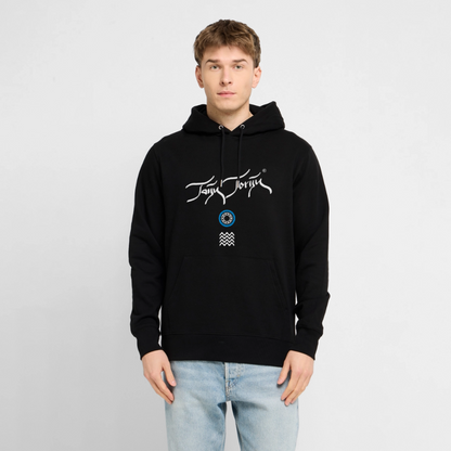 20.03.26 Taijn Toriijn "Surfing North Shore" - StanleyStella-Unisex Bio-Hoodie 2 - Schwarz & Navy - Schwarz