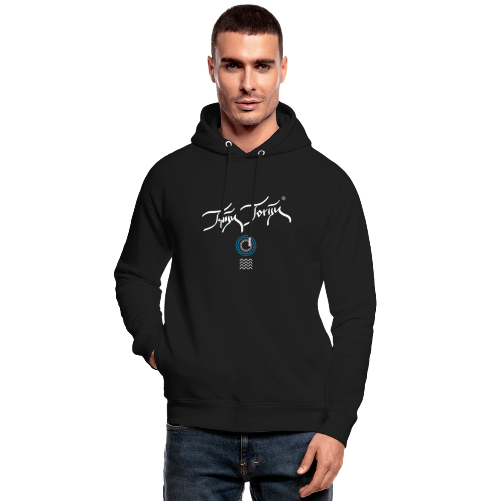 NEUNEU 24.09.24 Taijn Toriijn "Surfing O´ahu" - Unisex Bio-Hoodie - Dunkle Farben - Schwarz