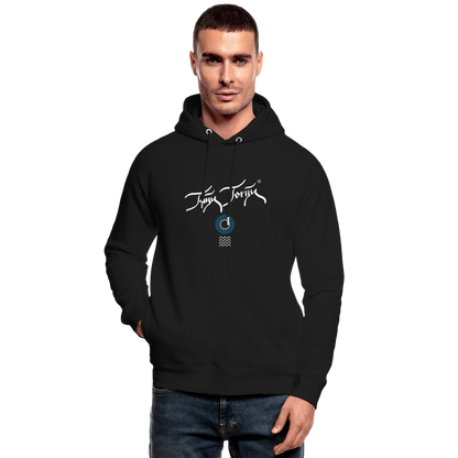 NEUNEU 24.09.24 Taijn Toriijn "Surfing O´ahu" - Unisex Bio-Hoodie - Dunkle Farben - Schwarz