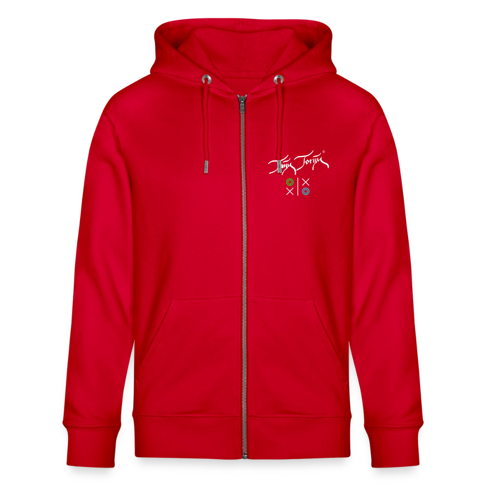 20.03.26 Taijn Torijn "Hugs N Kisses"- StanleyStella-Unisex Bio ZIP Hoodie - Dunkle Farben - Rot