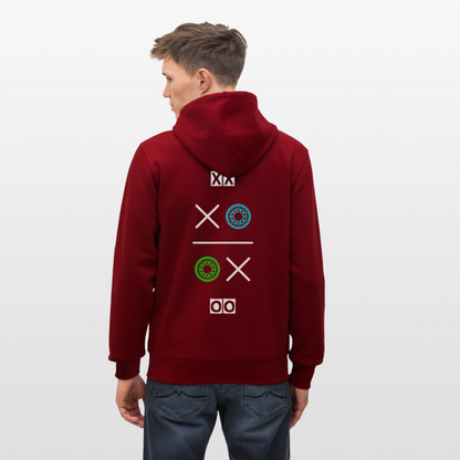 20.03.26 Taijn Torijn "Hugs N Kisses"- StanleyStella-Unisex Bio ZIP Hoodie - Dunkle Farben - Burgunderrot