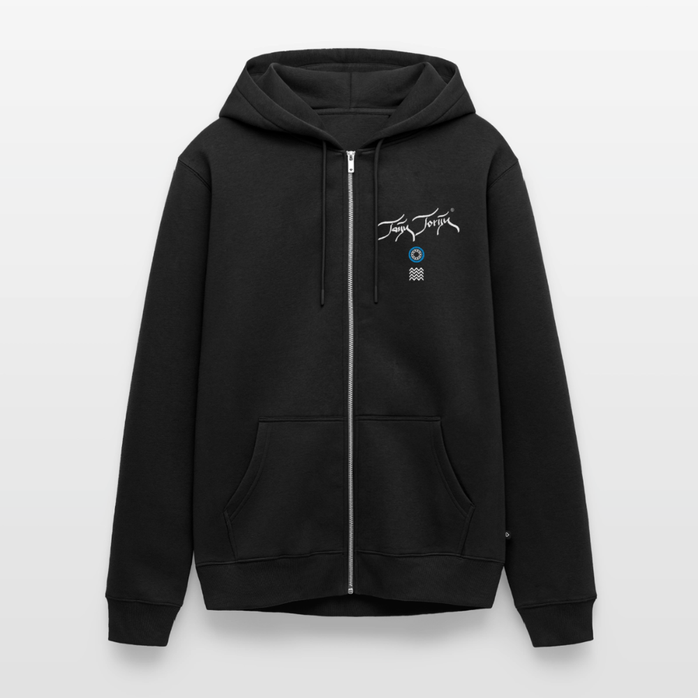 18.03.26 Taijn Toriijn "Surfing North Shore" - Unisex Bio-ZIP-Hoodie - dunkle Farben - Schwarz