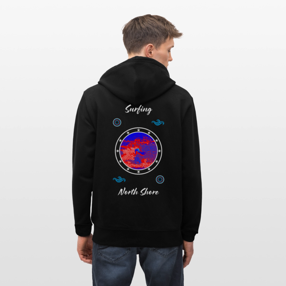 04.03.26 Taijn Toriijn "Surfing North Shore" - StellaStanley-Unisex Bio-ZIP-Hoodie - dunkle Farben - Schwarz