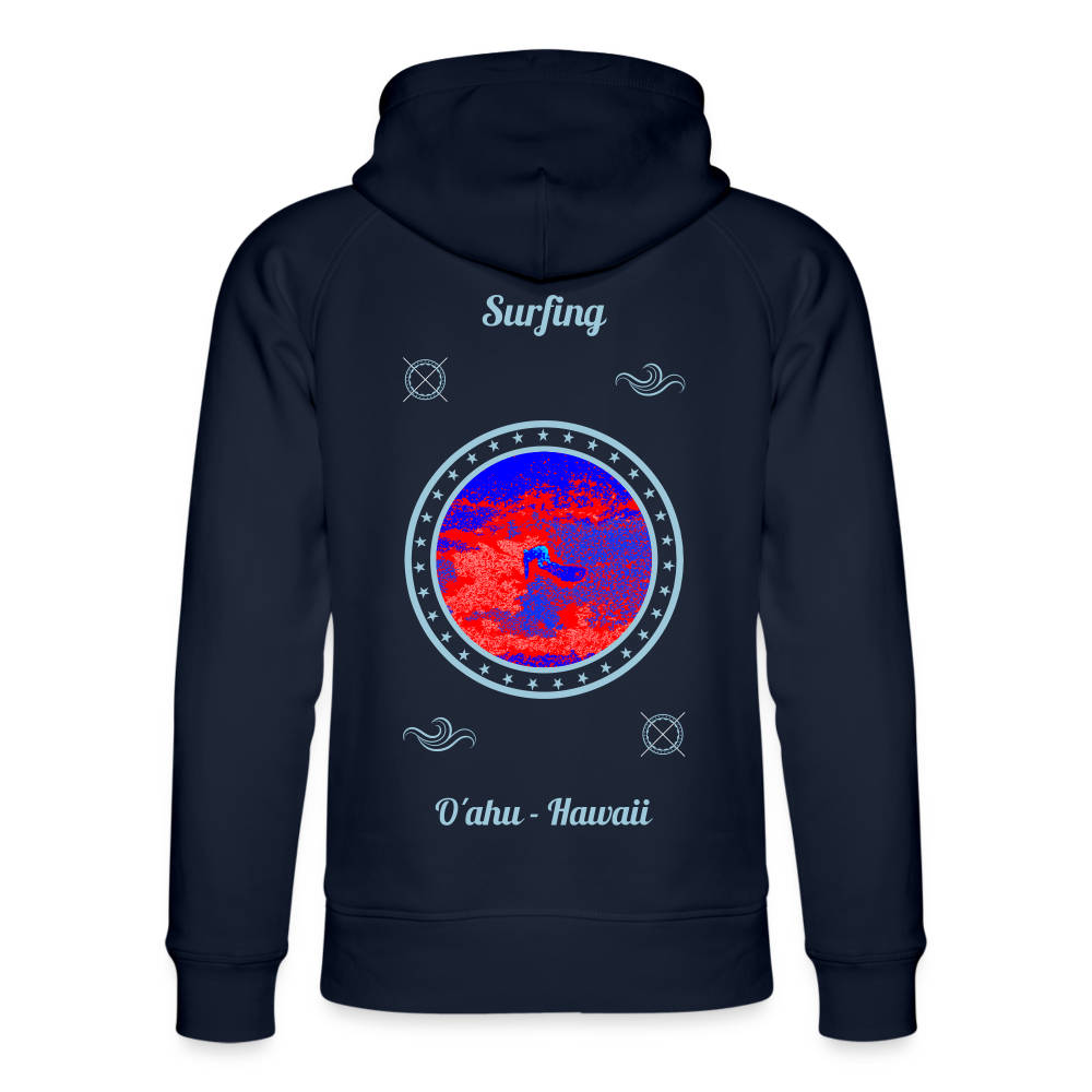 NEUNEU 24.09.24 Taijn Toriijn "Surfing O´ahu" - Unisex Bio-Hoodie - Dunkle Farben - Navy